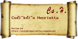 Csókás Henrietta névjegykártya