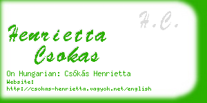 henrietta csokas business card