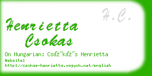 henrietta csokas business card